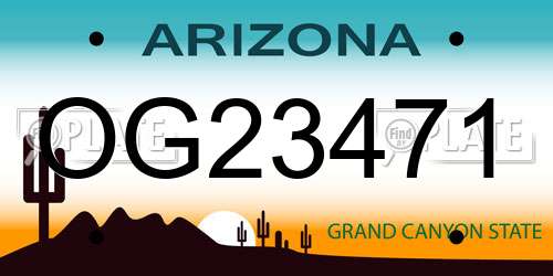 OG23471 Arizona License Plate