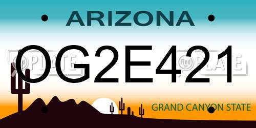 OG2E421 Arizona License Plate
