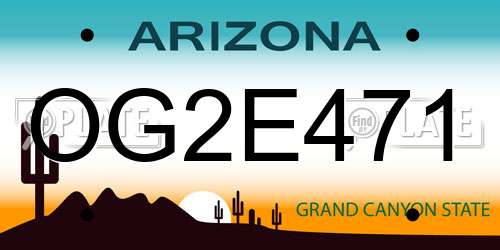 OG2E471 Arizona License Plate