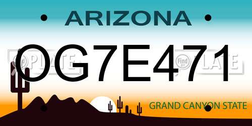 OG7E471 Arizona License Plate