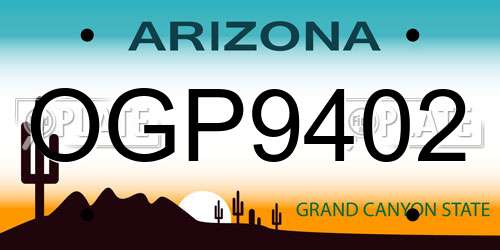 OGP9402 Arizona License Plate