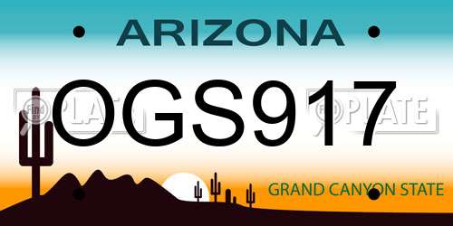 OGS917 Arizona License Plate