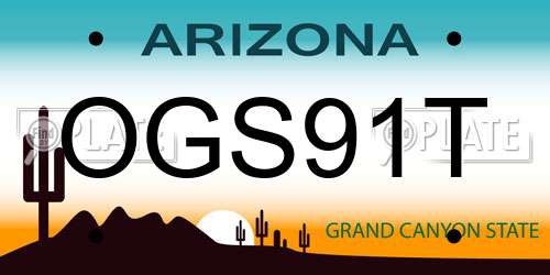 OGS91T Arizona License Plate