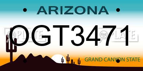 OGT3471 Arizona License Plate