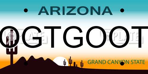 OGTGOOT Arizona License Plate