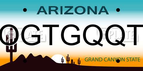 OGTGQQT Arizona License Plate