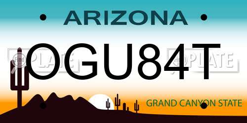 OGU84T Arizona License Plate