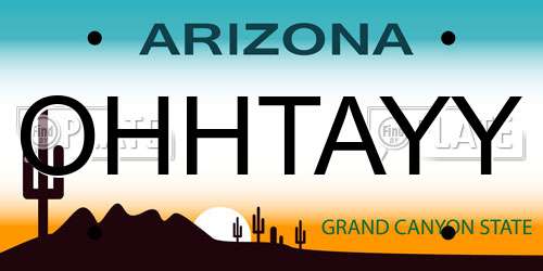 OHHTAYY Arizona License Plate