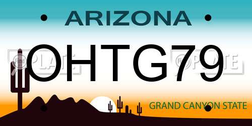 OHTG79 Arizona License Plate