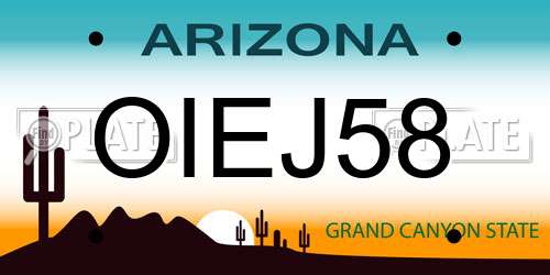 OIEJ58 Arizona License Plate