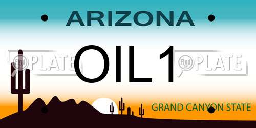 OIL1 Arizona License Plate