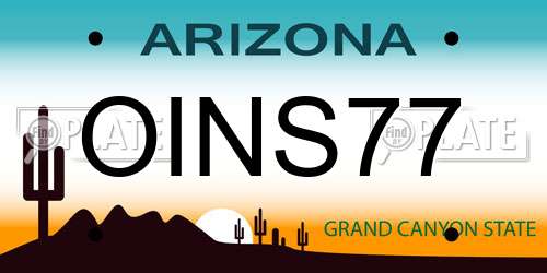 OINS77 Arizona License Plate
