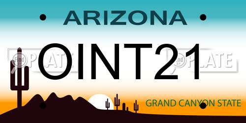 OINT21 Arizona License Plate