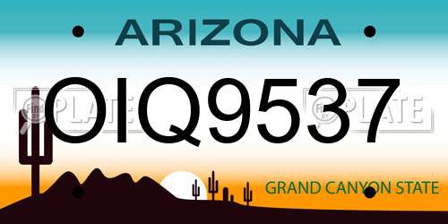 OIQ9537 Arizona License Plate