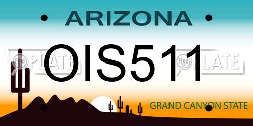 OIS511 Arizona License Plate