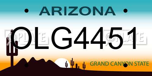 OLG4451 Arizona License Plate