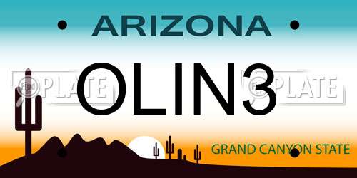 OLIN3 Arizona License Plate
