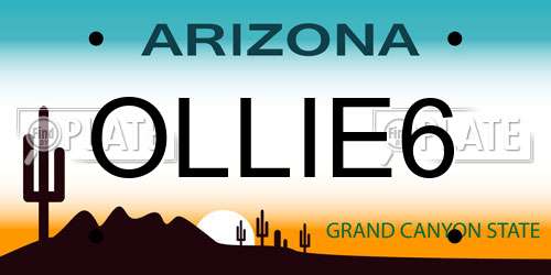 OLLIE6 Arizona License Plate