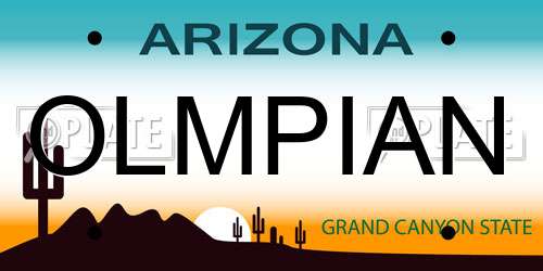 OLMPIAN Arizona License Plate
