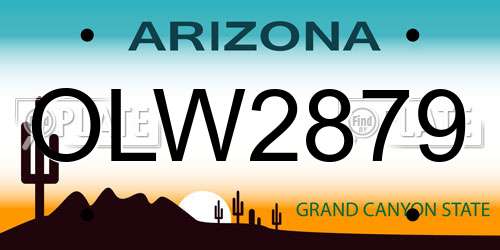 OLW2879 Arizona License Plate