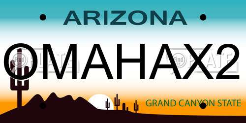 OMAHAX2 Arizona License Plate