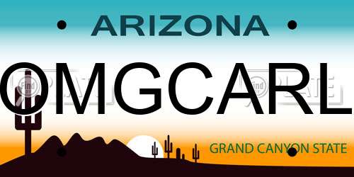 OMGCARL Arizona License Plate
