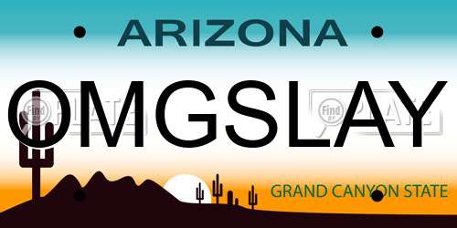 OMGSLAY Arizona License Plate
