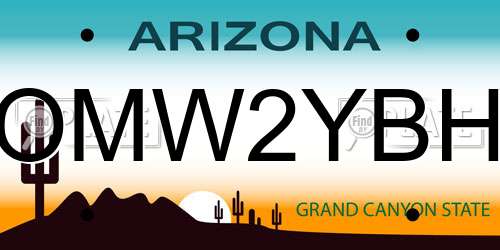 OMW2YBH Arizona License Plate