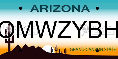 OMWZYBH Arizona License Plate