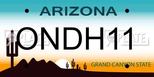 ONDH11 Arizona License Plate