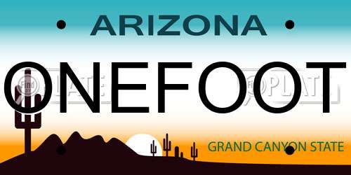 ONEFOOT Arizona License Plate