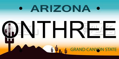 ONTHREE Arizona License Plate