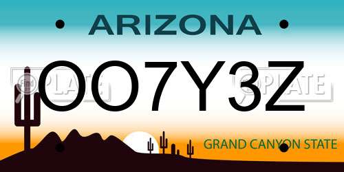 OO7Y3Z Arizona License Plate