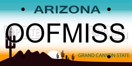 OOFMISS Arizona License Plate
