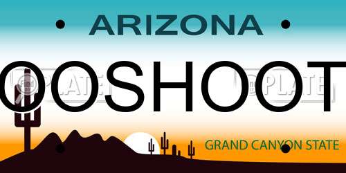 OOSHOOT Arizona License Plate