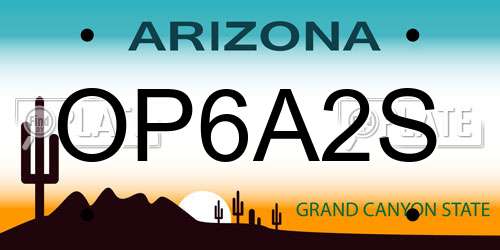 OP6A2S Arizona License Plate