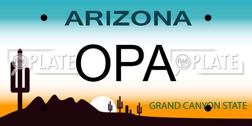 OPA Arizona License Plate