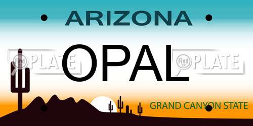 OPAL Arizona License Plate