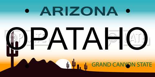 OPATAHO Arizona License Plate
