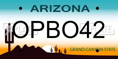 OPBO42 Arizona License Plate