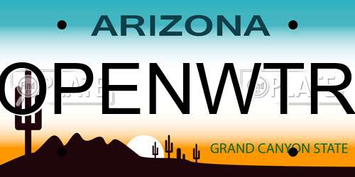 OPENWTR Arizona License Plate