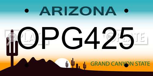 OPG425 Arizona License Plate