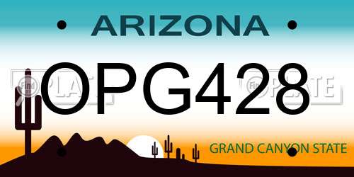 OPG428 Arizona License Plate