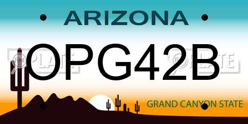 OPG42B Arizona License Plate