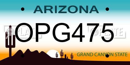 OPG475 Arizona License Plate