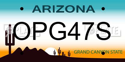 OPG47S Arizona License Plate