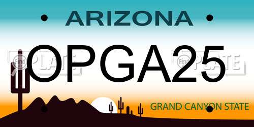 OPGA25 Arizona License Plate