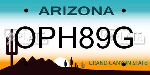 OPH89G Arizona License Plate