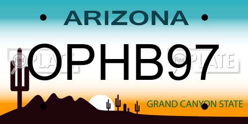 OPHB97 Arizona License Plate
