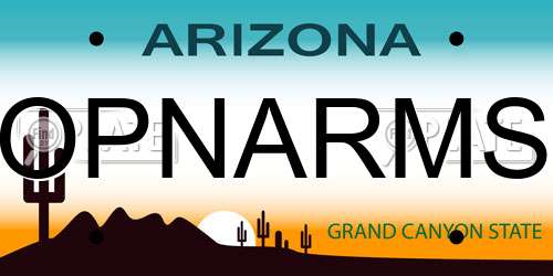 OPNARMS Arizona License Plate